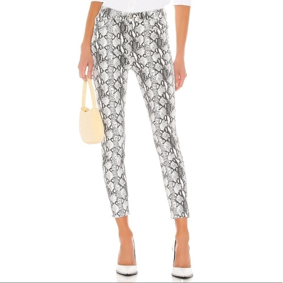 Frame Denim Women's Ali High-Rise Cigarette Jeans Snakeskin Gris Multi Print 26 - Picture 1 of 7